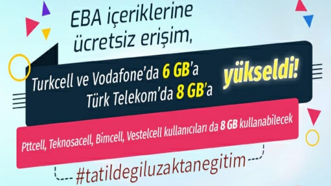 TÜRKİYE'NİN TELEFON OPERATÖRLERİNDEN EBA'YA ÜCRETSİZ DESTEK